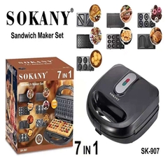 Máy nướng làm bánh 7 khuôn SOKANY 750W làm nóng nhanh, an toàn, dễ sử dùng
