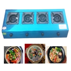 Bếp gas nấu mì cay 4 họng ngang chuyên bánh xèo, cơm niêu