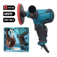 Máy đánh bóng ô tô cầm tay 600W chà nhám đĩa 6 tốc độ kèm full hộp phụ kiện