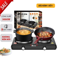 Bếp điện mini đa năng DORON 3000W 5 mức điều chỉnh nhiệt, nóng nhanh giữ nhiệt lâu