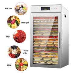 Máy sấy hoa quả, thực phẩm đa năng 18 khay inox sấy 360 độ