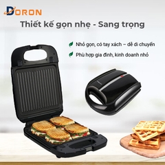 Máy kẹp nướng bánh mì hotdog đôi DORON_ 162  1400W nướng thịt, chiên trứng