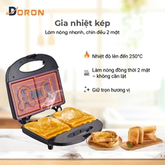 Máy nướng bánh mì sandwich DORON DR_126 750W khuôn mặt cười, gấu