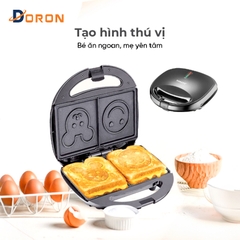 Máy nướng bánh mì sandwich DORON DR_126 750W khuôn mặt cười, gấu