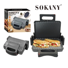 Máy kẹp nướng bánh mì SOKANY 2000W gia nhiệt kép, chống dính telfon siêu bền