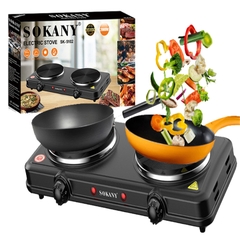 Bếp điện đôi đa năng SOKANY 2000W chuyên đun nước, hầm cháo, hơ lá trầu…