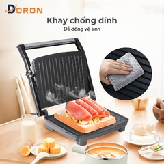Máy kẹp nướng bánh mì hotdog vừa DORON_ 163 2000W nướng thịt, chiên trứng