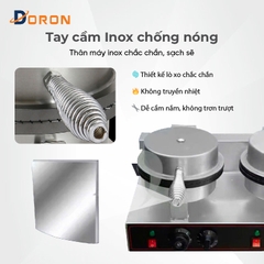 Máy làm bánh ốc quế công nghiệp đôi DORON_131 2400W kiểm soát nhiệt độ chính xác, bánh thơm ngon