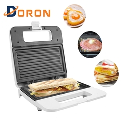 Máy nướng bánh mì DORON 750W gia nhiệt kép 2 mặt, chống dính telfon siêu bền