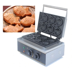 Máy làm bánh cá taiyaki công nghiệp 1650W gia nhiệt kép 2 mặt, chống dính telfon siêu bền