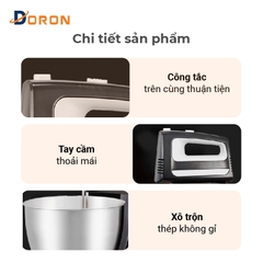 Máy đánh trứng, trộn bột để bàn DORON_145 dung tích 3.5L 400W