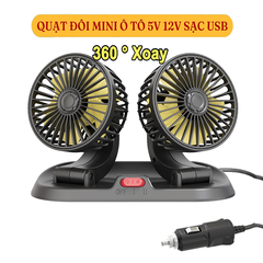 Quạt xe ô tô, quạt mini ô tô 10W cắm nguồn tẩu 24v đa năng xoay 360 độ siêu mát
