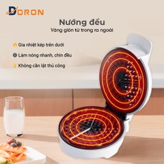 Máy làm bánh waffle đơn DORON_146 1200W nướng bánh waffle gia đình, làm nóng nhanh