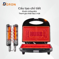 Máy nướng bánh mì sandwich DORON DR_126 750W khuôn mặt cười, gấu