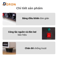 Máy làm bánh ốc quế công nghiệp đôi DORON_131 2400W kiểm soát nhiệt độ chính xác, bánh thơm ngon