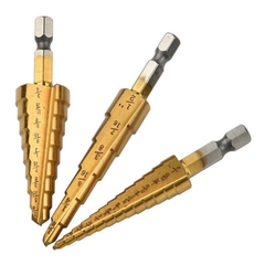 Bộ 3 mũi khoan tháp tầng bước titanium 4 - 20mm khoan sắt , tôn
