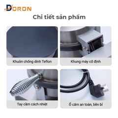 Máy làm bánh tráng công nghiệp DORON 2 mặt trơn, làm bánh quế cuộn công nghiệp