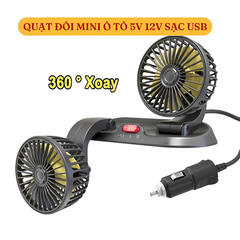 Quạt xe hơi mini 10W 2 tốc độ, tiếng ồn thấp hỗ trợ làm điều hóa xe hơi
