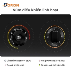 Máy làm bánh ốc quế công nghiệp đôi DORON_131 2400W kiểm soát nhiệt độ chính xác, bánh thơm ngon