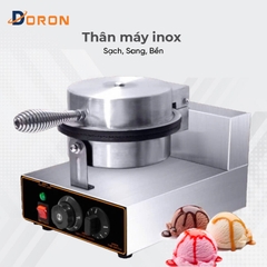 Máy làm bánh ốc quế công nghiệp DORON_130,1200W điều chỉnh 50 - 250 độ, làm nóng nhanh