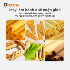 Máy làm bánh tráng công nghiệp DORON 2 mặt trơn, làm bánh quế cuộn công nghiệp