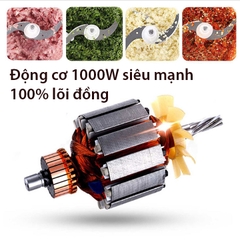 Máy xay thịt, xay rau củ quả RAF 1000W cối 3 lít công suất cao, xay thịt nhanh chóng