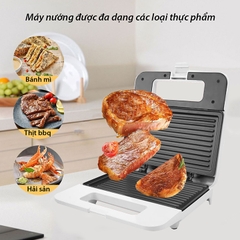 Máy nướng bánh mì DORON 750W gia nhiệt kép 2 mặt, chống dính telfon siêu bền