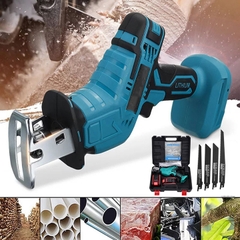 Máy cưa kiếm dùng pin 28V 2 pin kèm hộp 4 lưỡi cưa gỗ, nhựa, kim loại