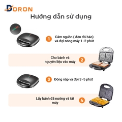 Máy nướng bánh mì sandwich DORON DR_126 750W khuôn mặt cười, gấu