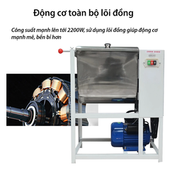 Máy trộn bột cửa ngang, máy nhào trộn thực phẩm công suất cao 2200W 12kg bột/mẻ