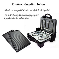Máy kẹp nướng bánh mì SOKANY 2000W gia nhiệt kép, chống dính telfon siêu bền
