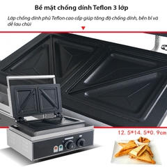 Máy nướng bánh mì sandwich, hotdog waffle 2200W làm nóng nhanh, an toàn, dễ sử dụng