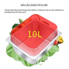 Nồi nấu lẩu oden, nồi lẩu oden 18 ngăn 2500W chất liệu inox không gỉ, vệ sinh dễ dàng