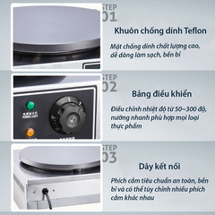 Máy làm bánh kếp thái khuôn đôi, máy làm bánh crepe công nghiệp dùng điện