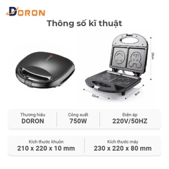 Máy nướng bánh mì sandwich DORON DR_126 750W khuôn mặt cười, gấu