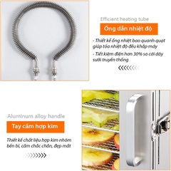 Máy sấy hoa quả, thực phẩm đa năng 18 khay inox sấy 360 độ