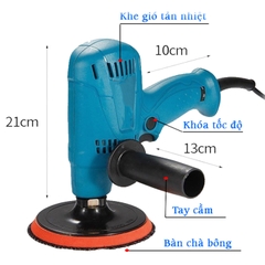 Máy đánh bóng ô tô cầm tay 600W chà nhám đĩa 6 tốc độ kèm full hộp phụ kiện