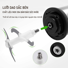 Máy xay thịt cối thủy tinh SOKANY 800W dung tích 2l xay thịt cá, rau củ đa năng