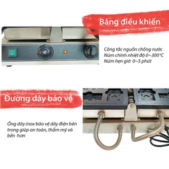 Máy làm bánh waffle tay mèo 1800W gia nhiệt kép 2 mặt, chống dính telfon siêu bền