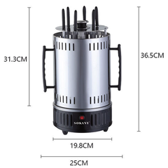 Lò nướng thịt xiên, bếp nướng hải sản SOKANY 2800W quay tự động 360 độ, thịt chín đều