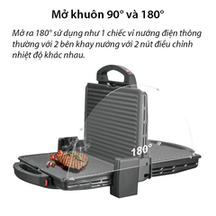Máy kẹp nướng bánh mì SOKANY 2000W gia nhiệt kép, chống dính telfon siêu bền