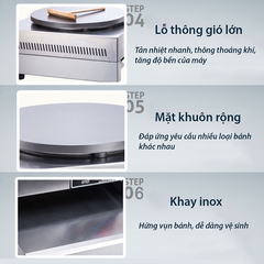 Máy làm bánh kếp thái khuôn đôi, máy làm bánh crepe công nghiệp dùng điện