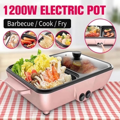 Bếp lẩu nướng điện 2 ngăn chống dính