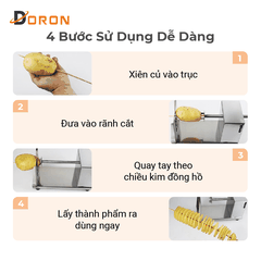 Máy cắt lốc xoáy khoai tây DORON inox không rỉ, sạch sẽ, tiện lợi