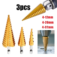 Bộ 3 mũi khoan tháp các bước 4 - 32mm phủ titanium siêu cứng