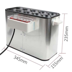 Máy làm trứng xúc xích 1400W 10 ống công nghiệp năng suất cao, làm nóng nhanh