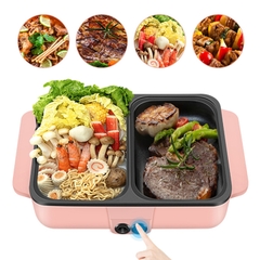 Bếp lẩu nướng điện 2 ngăn chống dính