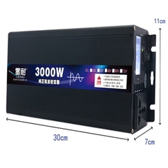 Bộ đổi nguồn kích điện 3000W Inverter sin chuẩn 12V lên 220V Đồng hồ hiển thị thông số