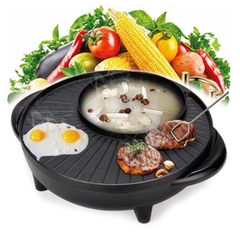 Bếp lẩu nướng điện đa năng 2 trong 1 chống dính Teflon