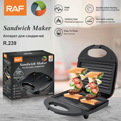 Máy kẹp nướng bánh mì HAEGER RAF 750W gia nhiệt kép, chống dính telfon siêu bền